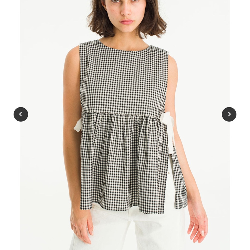 Olive Faye Ribboned Vest, Black Gingham
